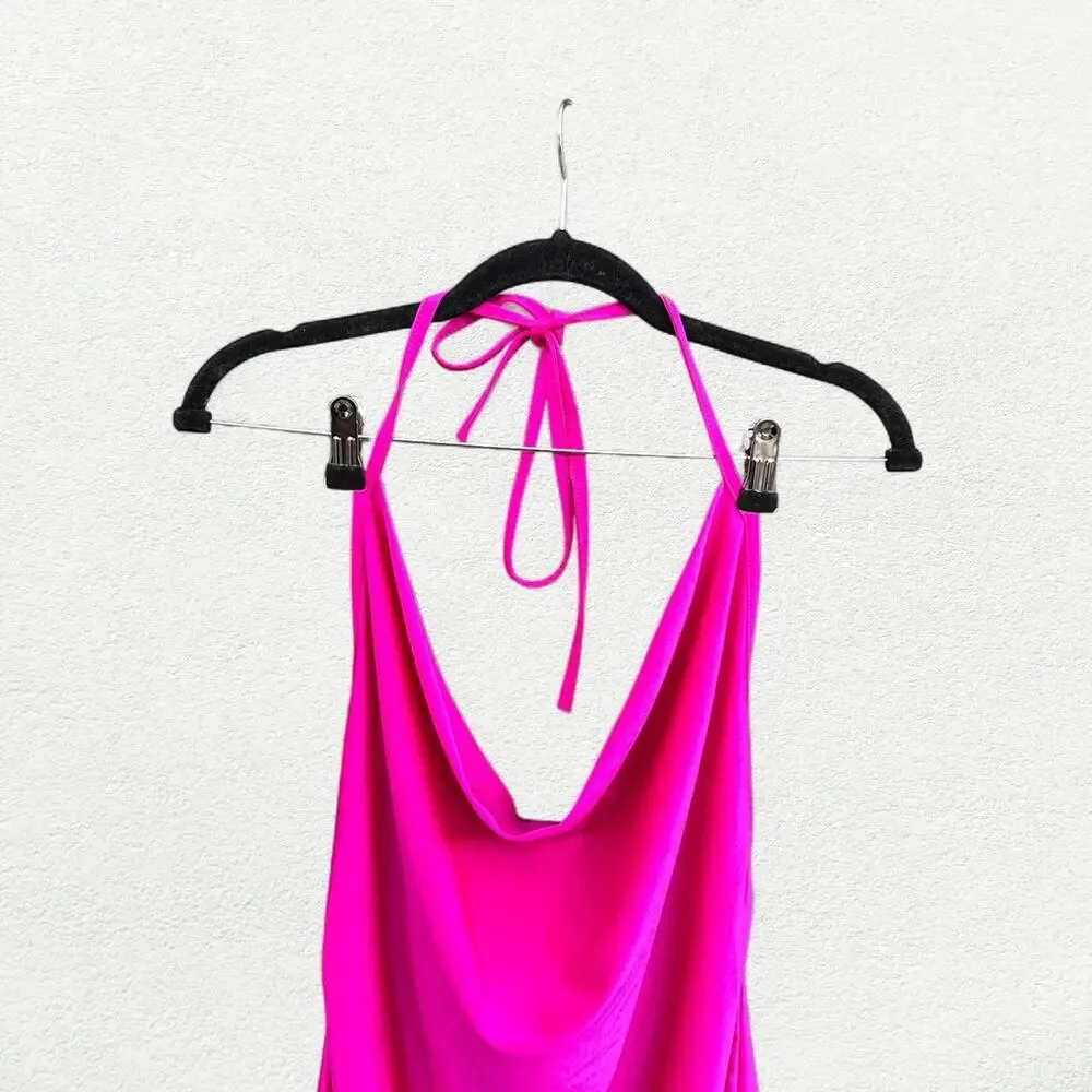 SheIn Halter Mini Dress in Hot Pink - Picture 2 of 8